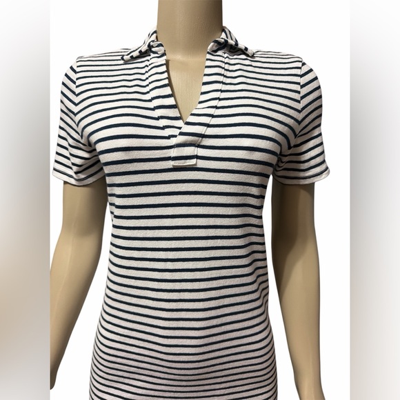 NWT Southern Tide Sz XS Demi Navy White Stripe Short Sleeve Polo Dress Cotton - Picture 4 of 11